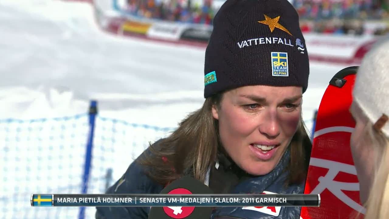 Maria PH i tårar efter första slalomåket i VM: 