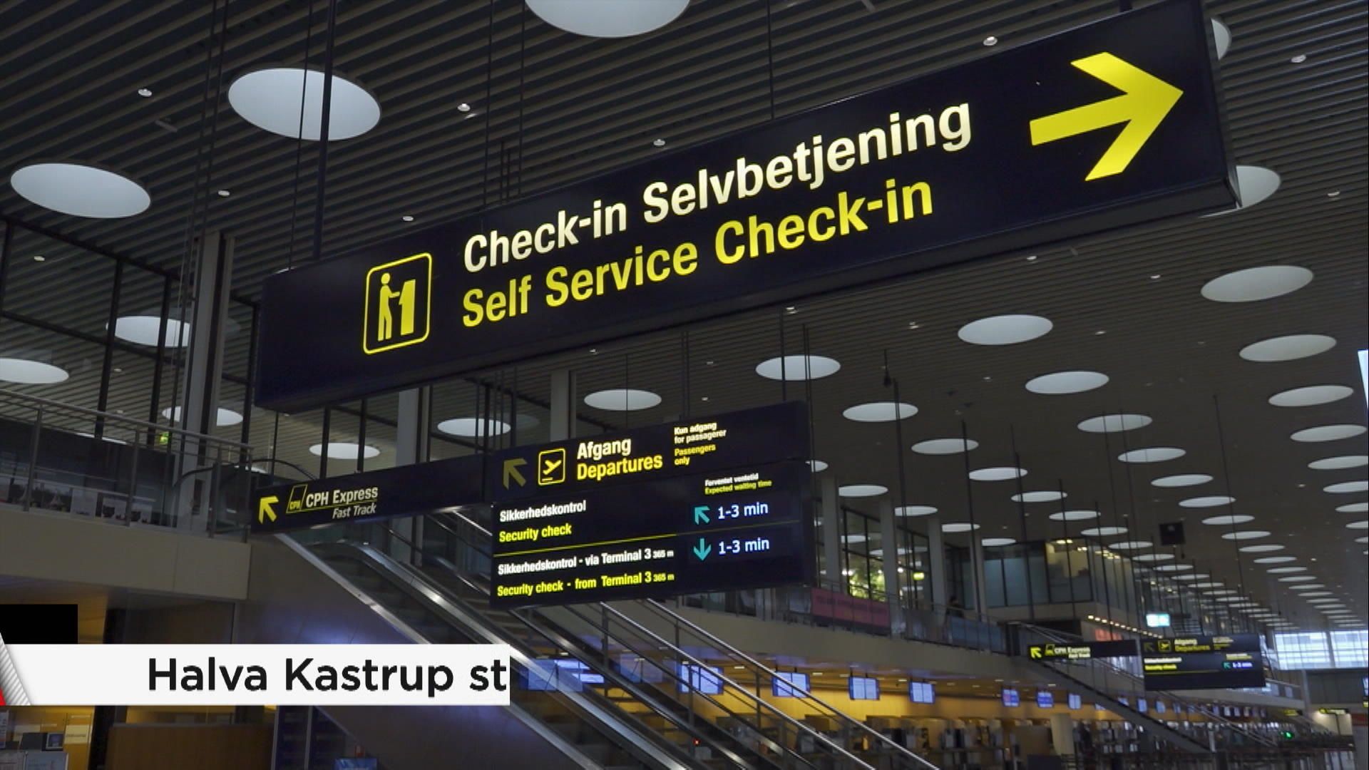 Kastrup stänger ner halva terminalområdet