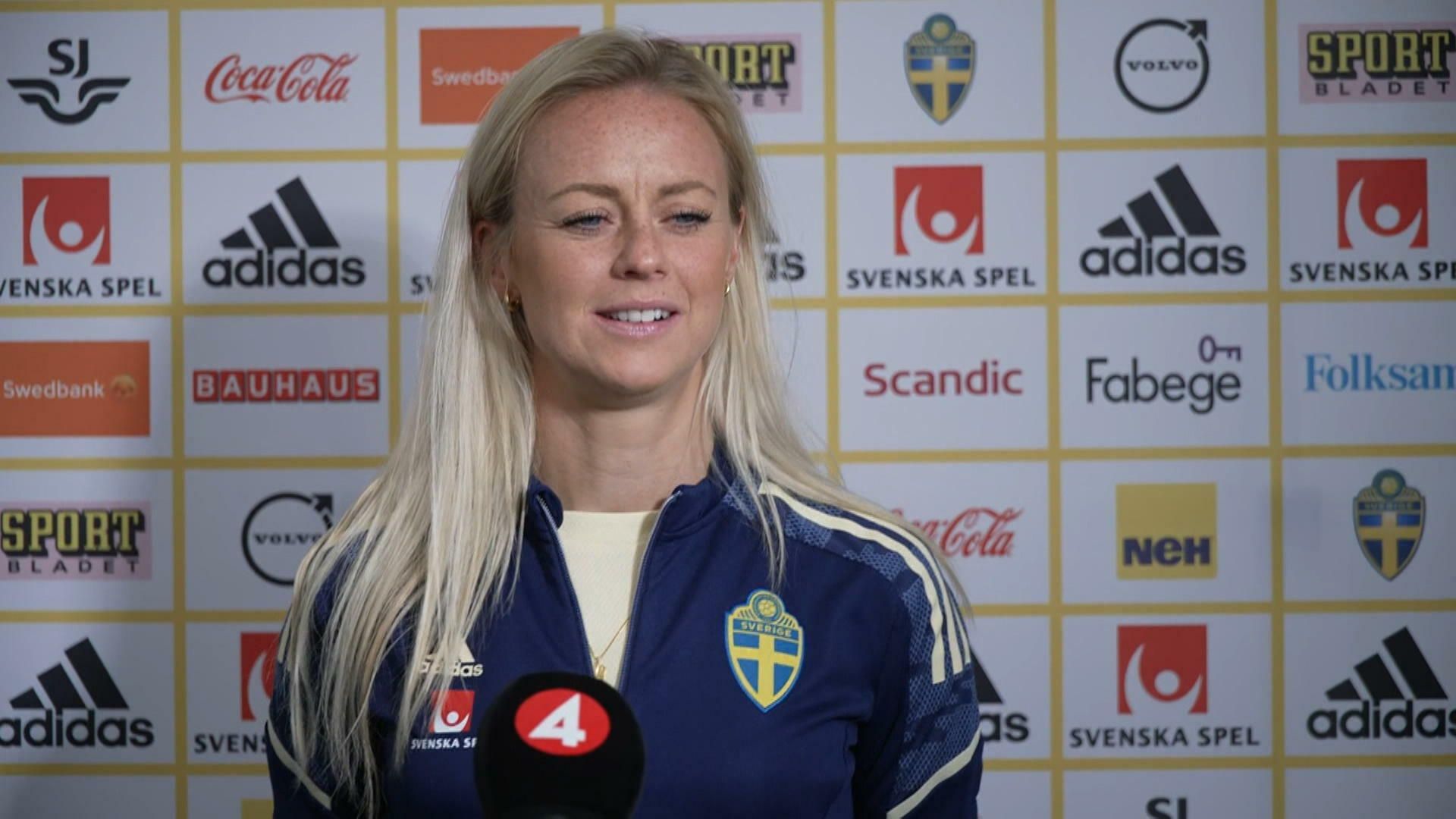 Amanda Ilestedt efter Sveriges match mot Schweiz