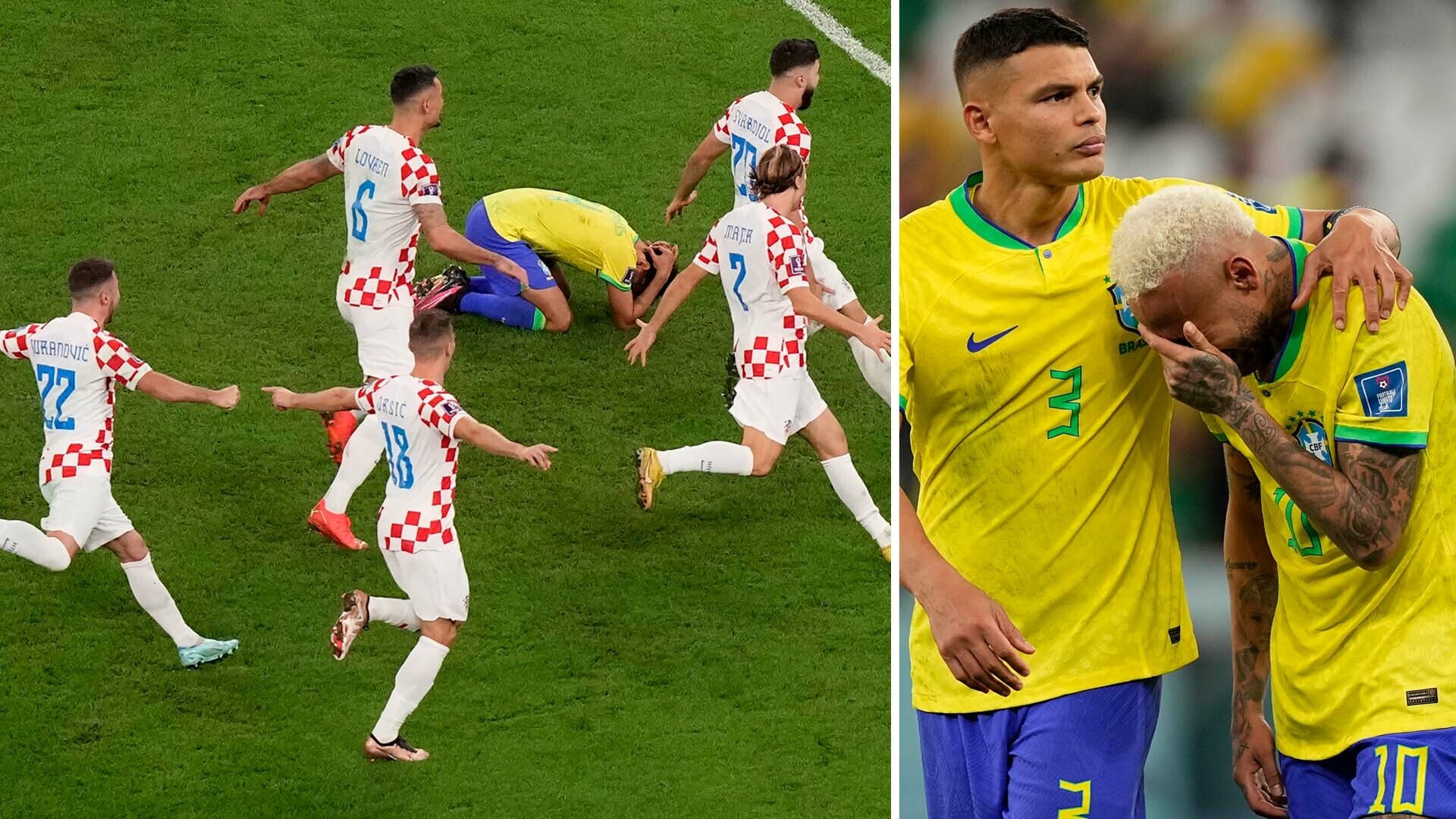 Höjdpunkter: Brasilien utslaget efter straffdrama - Kroatien klart för semifinal