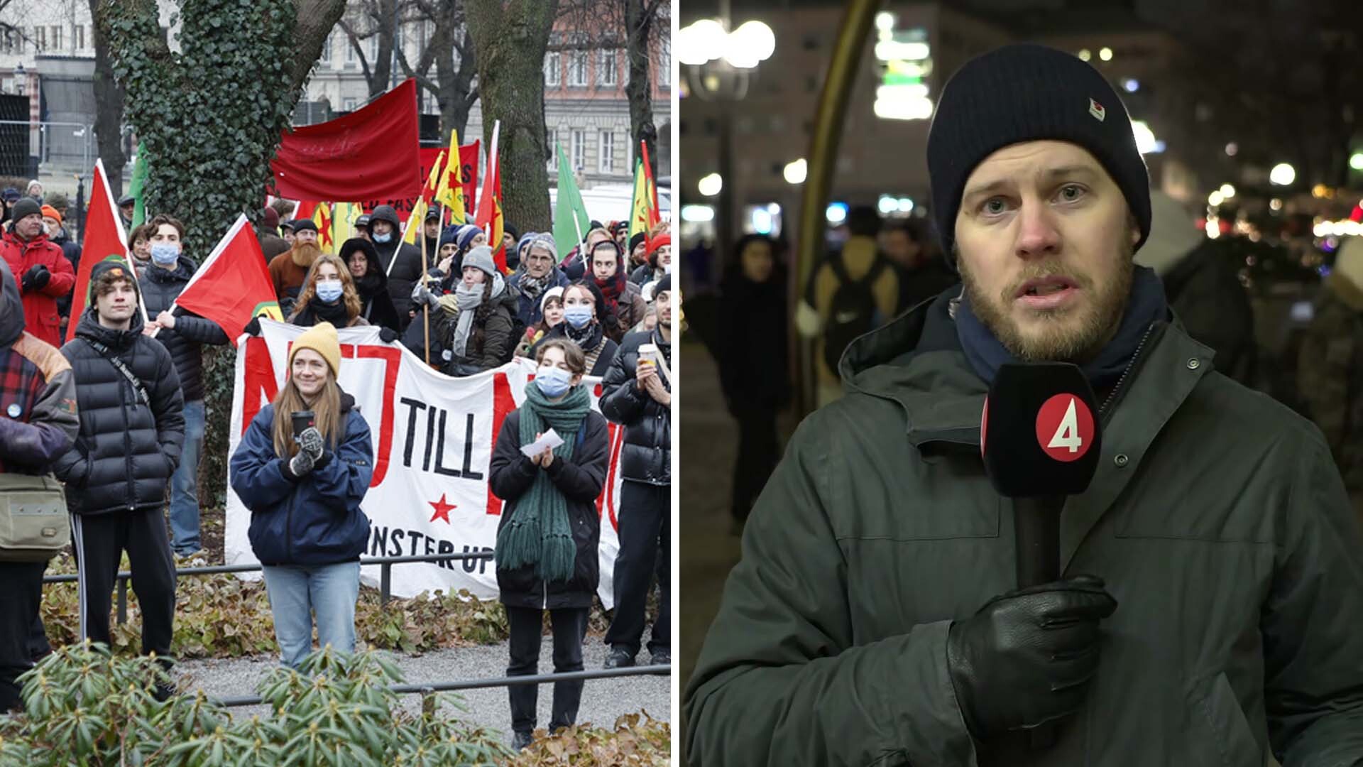 Lugnt Vid Demonstration Mot Sveriges Nato-ansökan