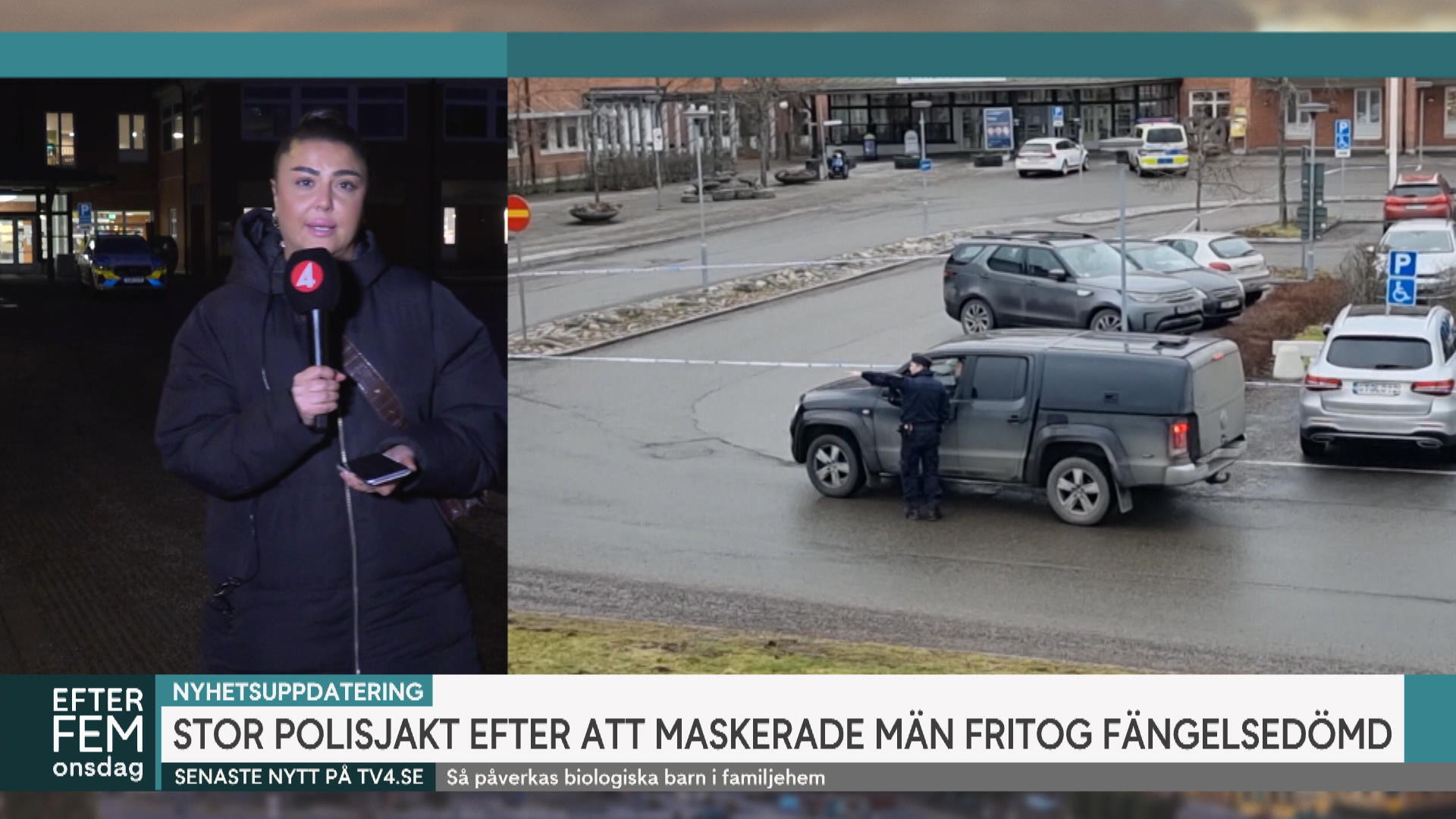 TV4:s Reporter På Plats: ”Polisen Söker En Röd Bil”