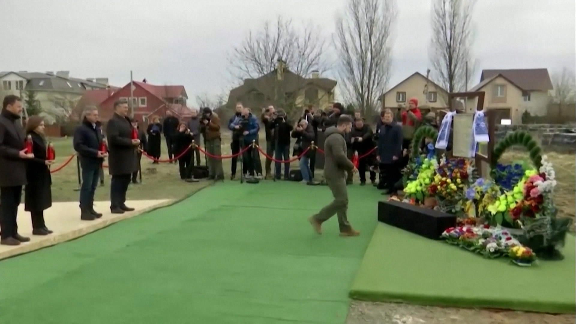 Minnesceremoni i ukrainska Butja – ett år efter befrielsen