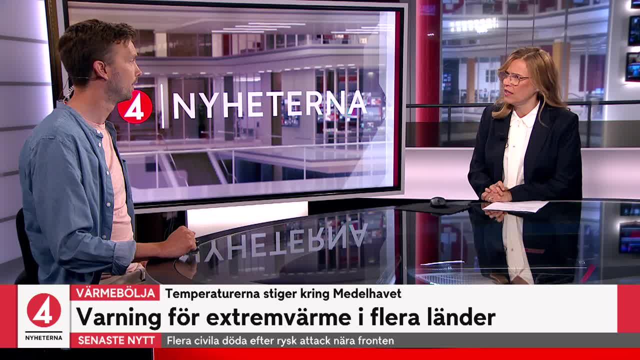 Värmebölja kring Medelhavet över 40 grader i Spanien