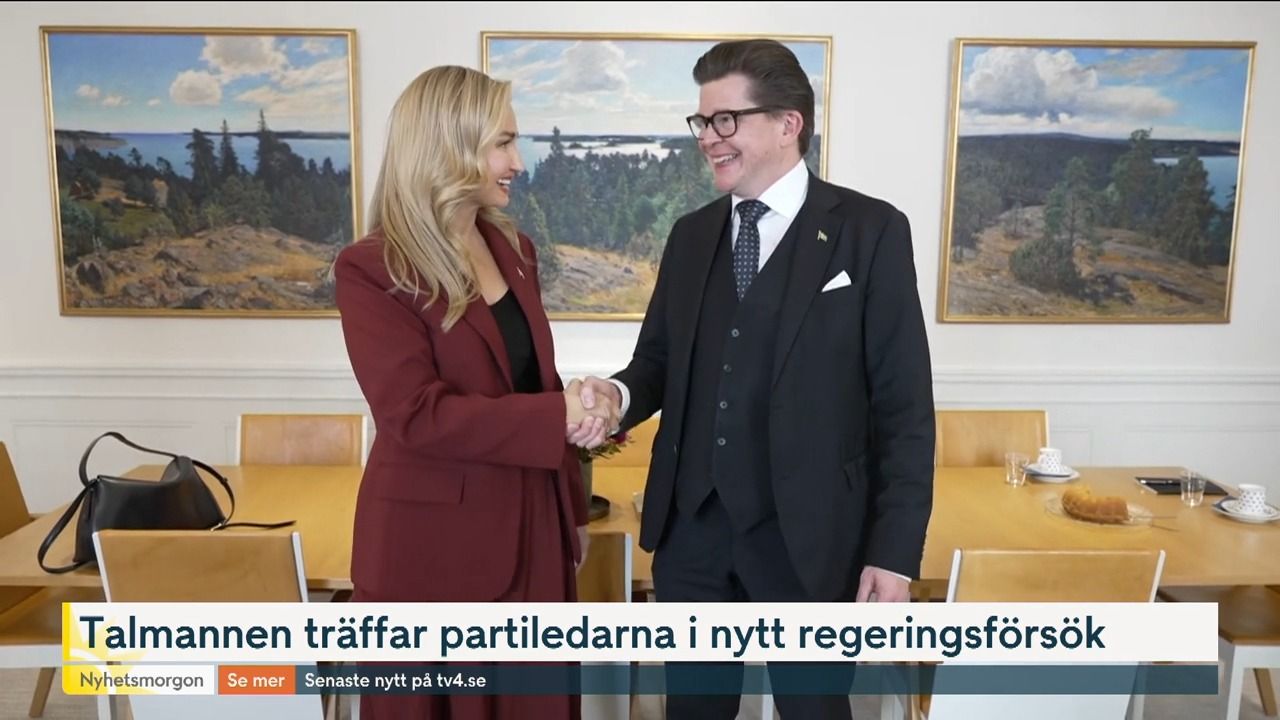 Talmannen träffar partiledarna i nytt regeringsförsök
